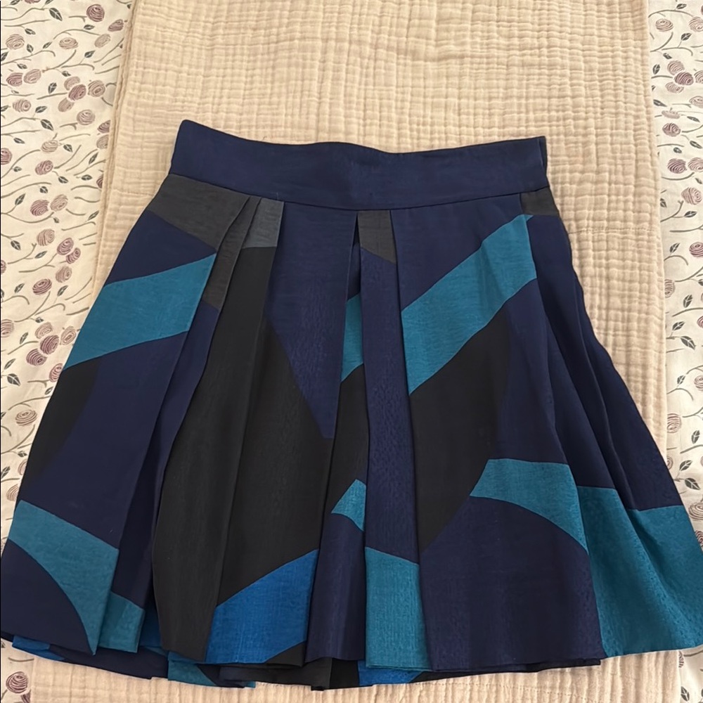 Marc By Marc Jacobs Blue Skater Mini Skirt Pleated Work